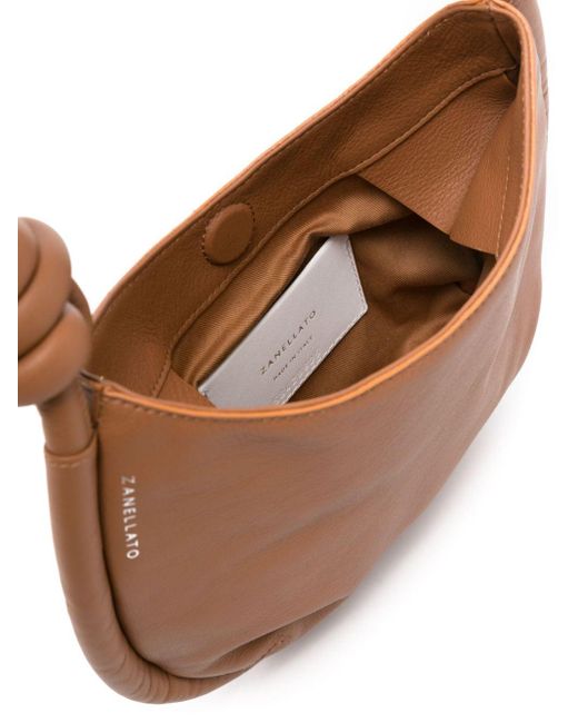 Zanellato Brown Mini Demi' Leather Shoulder Bag