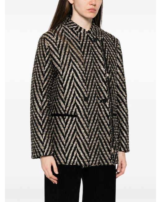 Forte_forte Gray Chevron Oversized Jacket