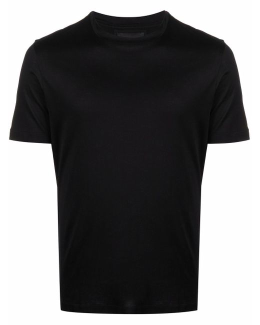 Emporio Armani Black Logo-patch Short-sleeve T-shirt for men