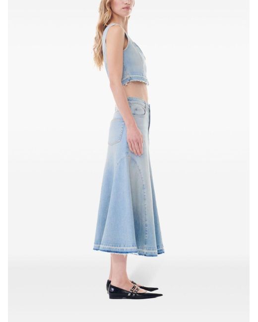 Ganni White Organic Cotton Denim Skirt