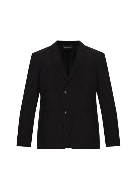 Emporio Armani Black Single-Breasted Jacket for men