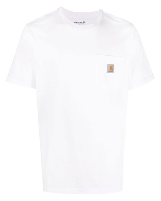 Carhartt WIP White Logo Cotton T-shirt for men