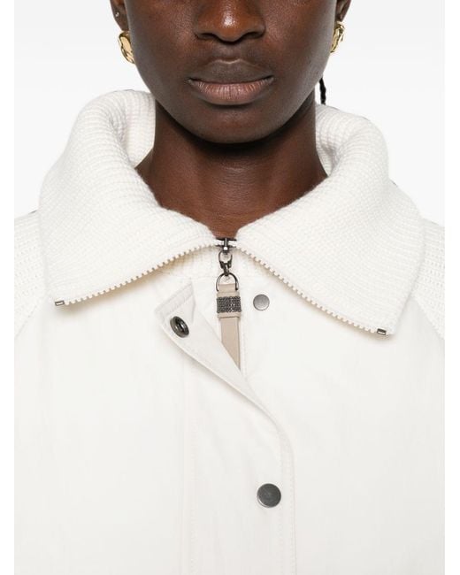 Brunello Cucinelli White Short Down Jacket