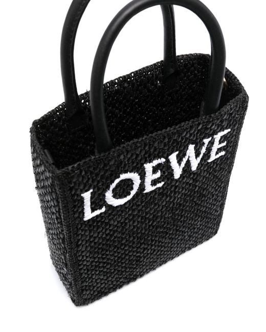 Loewe Black Standard A5 Raffia Tote Bag