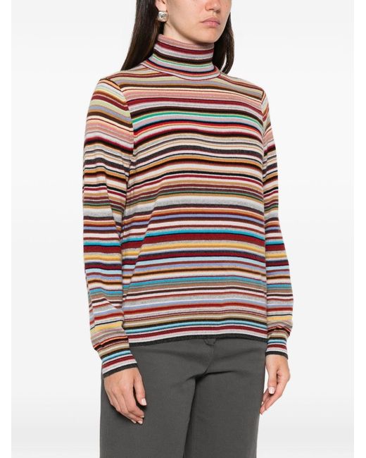 Paul Smith Multicolor Signature Stripe Roll Neck Sweater