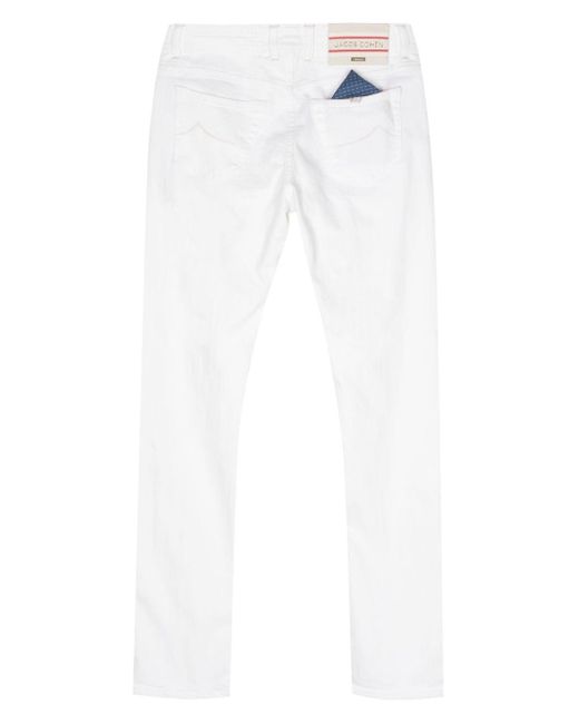 Jacob Cohen White Pocket-square Low-rise Jeans for men