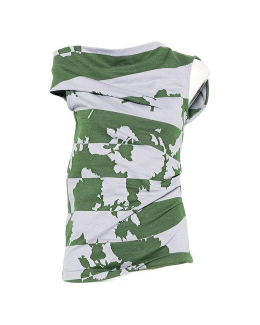 Dries Van Noten Green Hunray Cotton Top