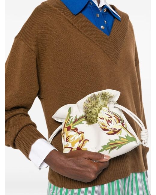 Loewe Metallic Flamenco Mini Leather Clutch