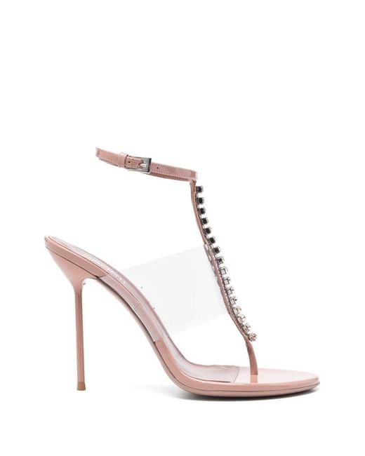 Paris Texas Pink Lidia Leather Thong Sandals