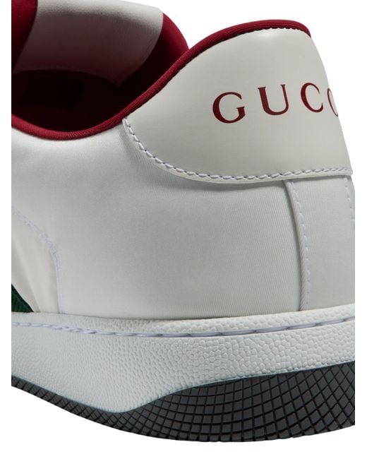 Gucci White Screener Sneakers for men