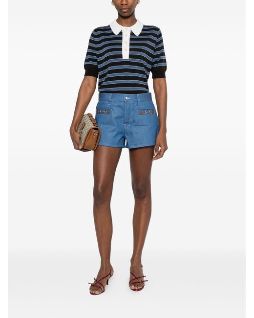Gucci Blue Denim Cotton Shorts