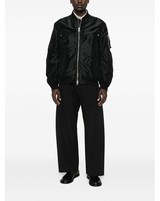 Sacai Black Nylon Bomber Jacket for men
