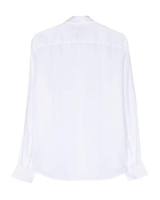 Michael Kors White Long-sleeve Linen Shirt for men