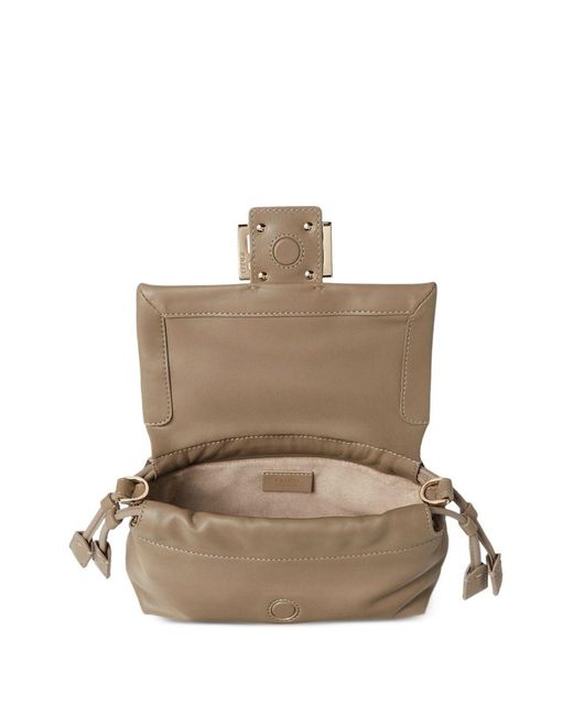 Fendi Metallic Baguette Small Leather Handbag