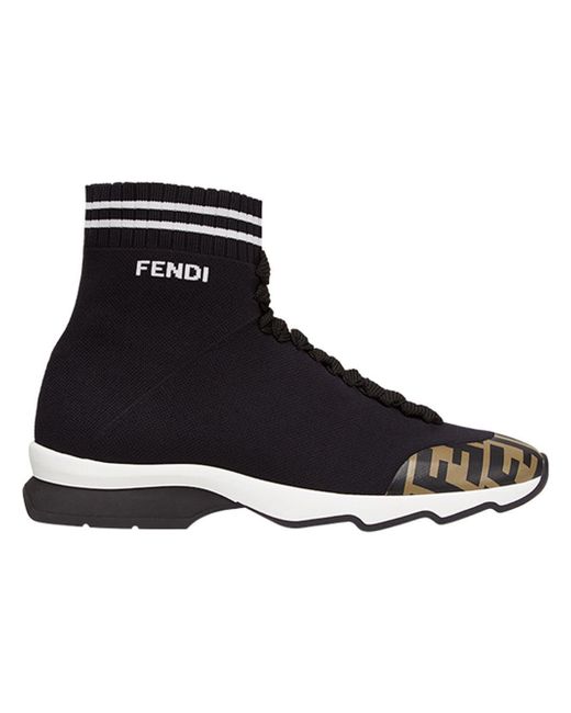 Fendi Synthetic Sock Sneakers in Black | Lyst Australia