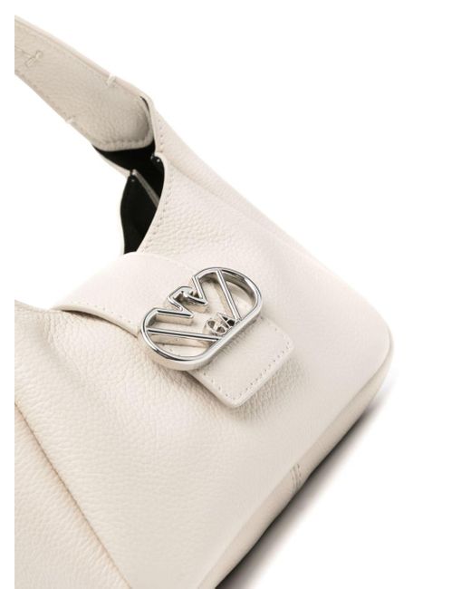 Emporio Armani Natural Small Leather Hobo Bag