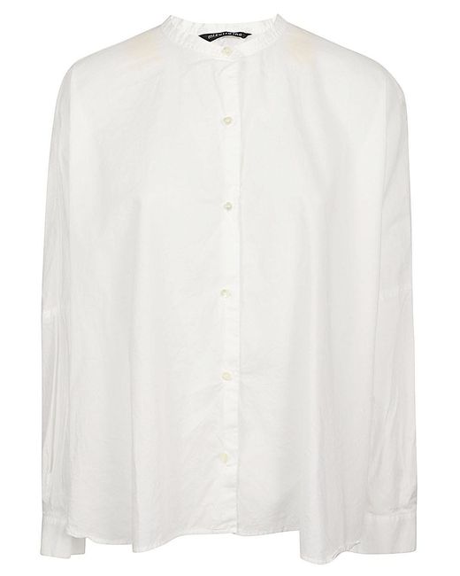 MIZUIRO White Embroidered Cotton Shirt