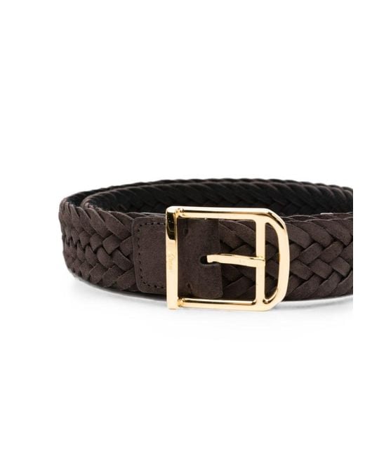 Brioni White Suede Leather Belt for men
