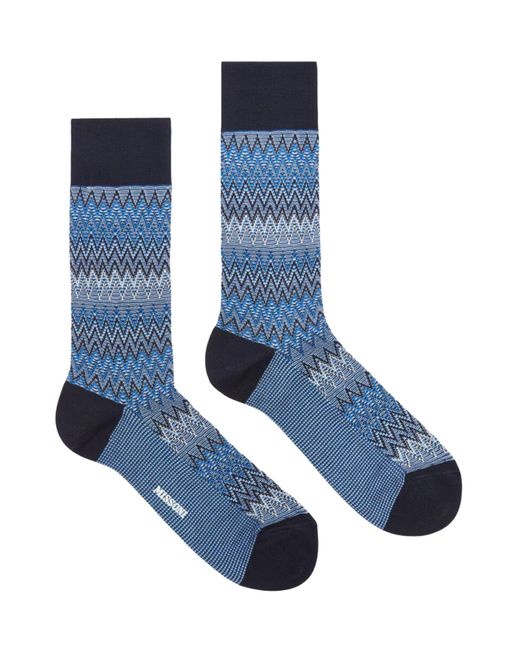 Missoni Blue Cotton Socks for men