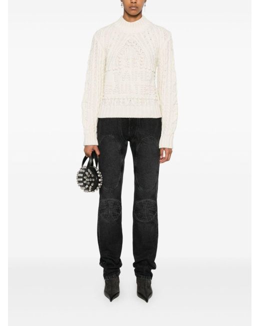 Jean Paul Gaultier Black Padded Deatils Denim Jeans