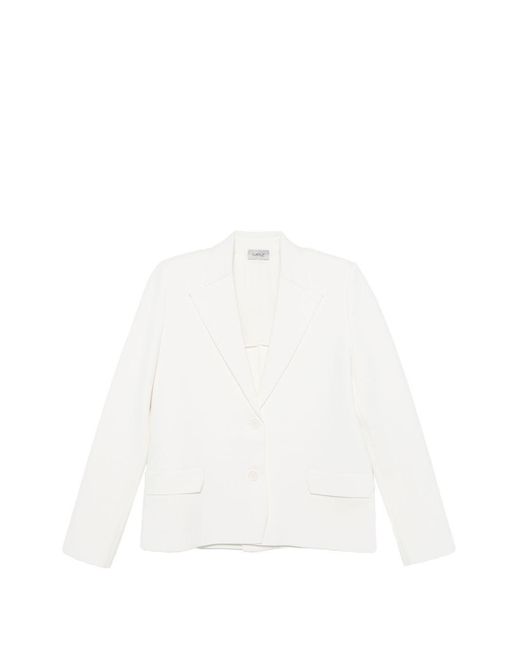 Mrz White Single-Breated Blazer Jacket
