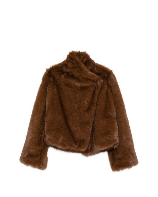 BB COUTURE Brown Farrah Faux Fur Jacket
