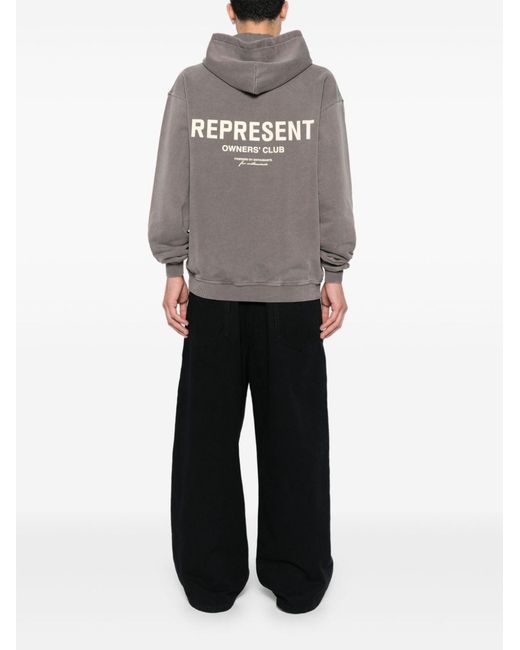 Represent Gray Hoodie With Logo for men