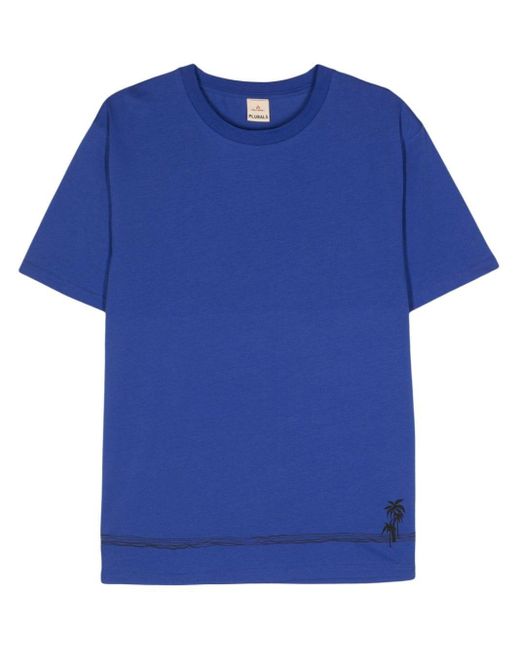 Peuterey Blue Lapoint Palm Reg Cotton T-shirt for men