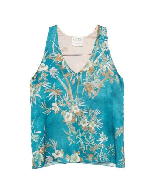 Forte_forte Blue Printed Satin Top