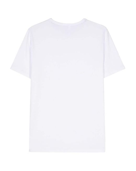 Sun 68 White Logo-embroidered Cotton T-shirt for men