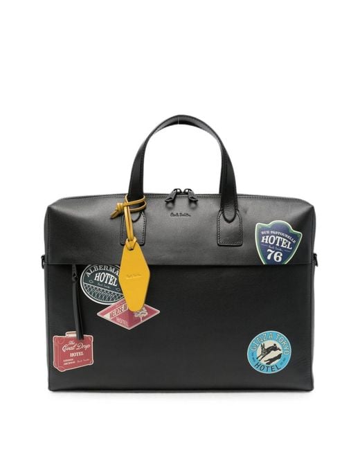 Paul Smith Black Folio Leather Handbag
