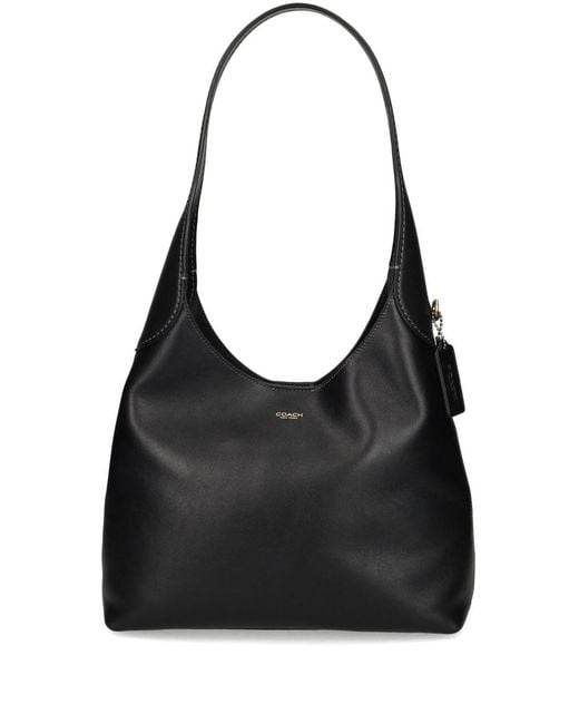 COACH Black Brooklyn 28 Leather Hobo Bag