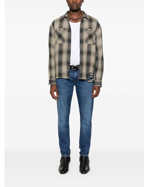 7 For All Mankind Blue Reason Slim Jeans for men
