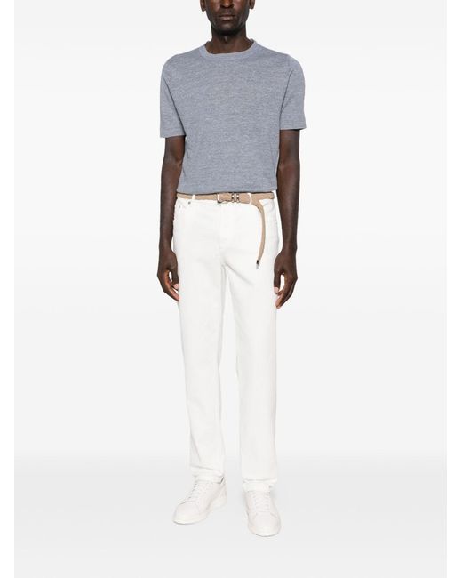 Brunello Cucinelli Gray Linen Blend Sweater for men