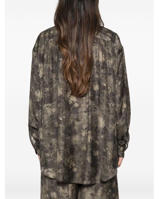 Uma Wang Green Tyesha Printed Blouse