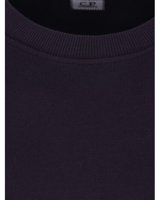 C P Company Blue Crew-Neck Sweatshirt With Pockets for men