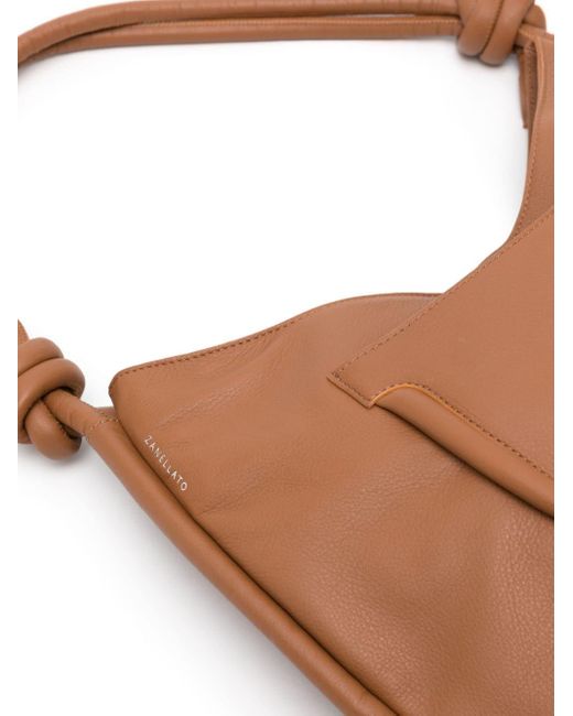 Zanellato Brown Small Demi' Leather Shoulder Bag