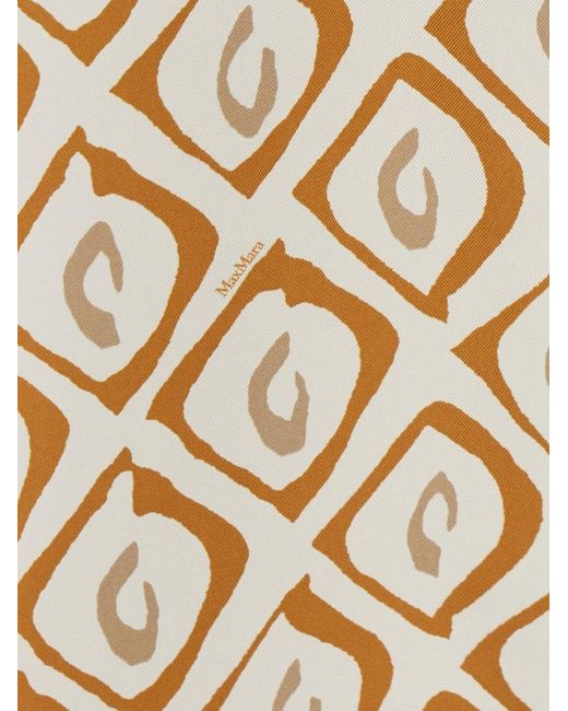 Max Mara Natural Printed Silk Maxi Dress