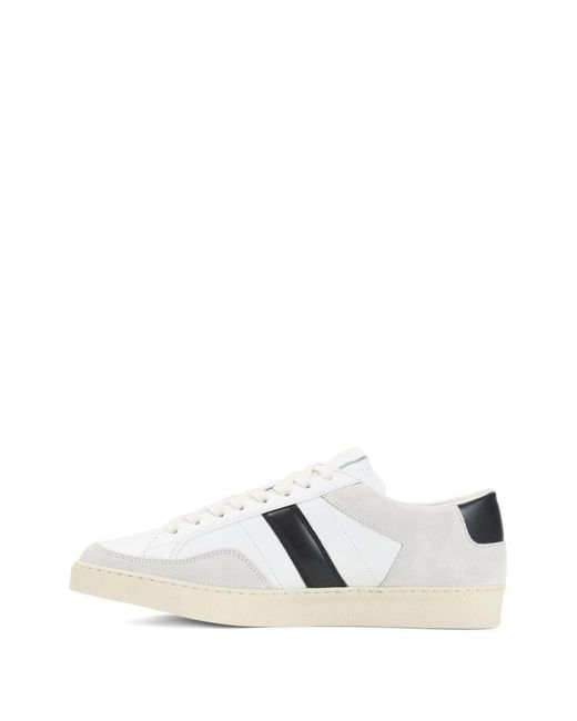 Tom Ford White Suede Grain Leather Low Top Sneakers for men