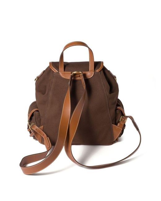 Miu Miu Brown Canvas And Leather Large Backpack