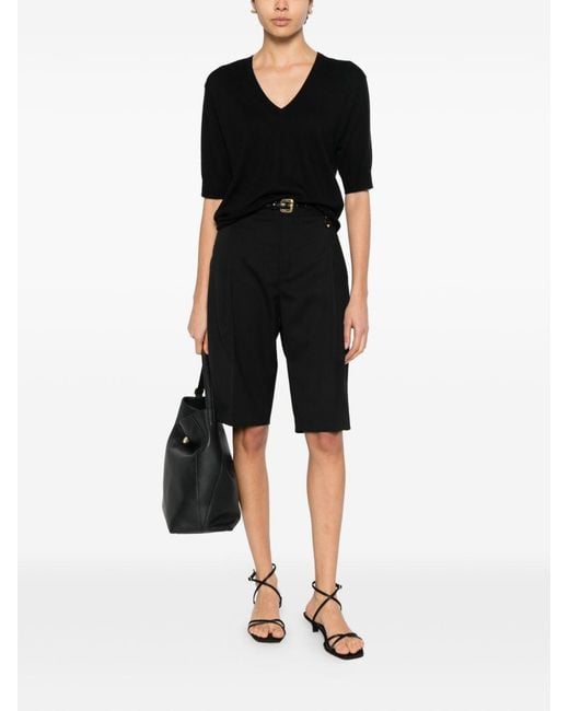 Soft Goat Black Cashmere V-Necked Sweater