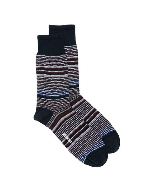 Missoni Blue Cotton Socks for men