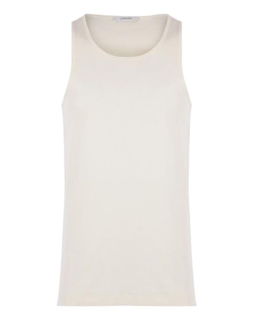 Lemaire White Cotton Jersey Tank Top for men