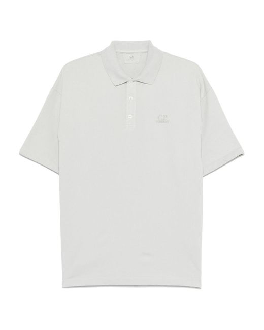 Polo Con Logo di C P Company in White da Uomo