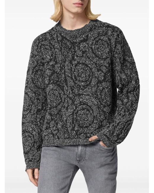 Versace Gray T-Shirt With Print for men