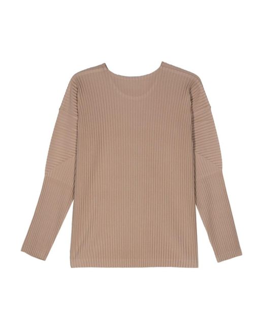 Homme Plissé Issey Miyake Natural Pleated Long Sleeve T-shirt for men