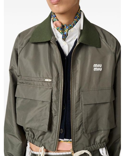 Miu Miu Green Technical Fabric Blouson Jacket
