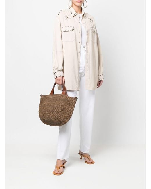 IBELIV Brown Mirozy Raffia Bag