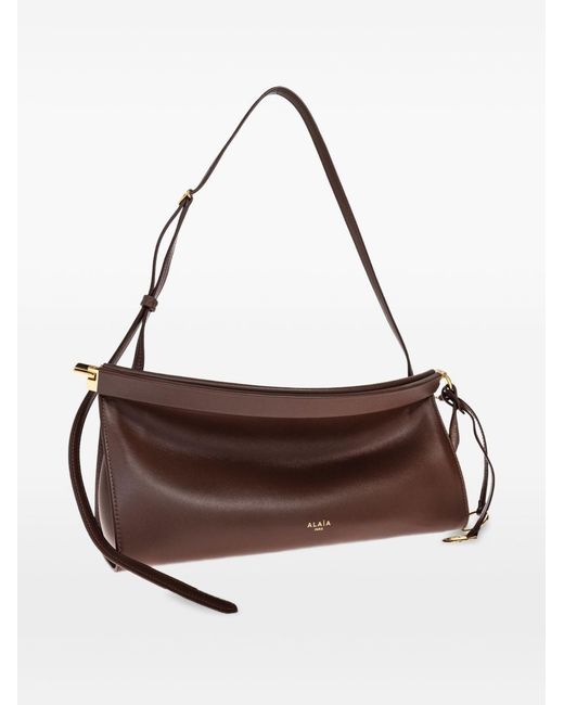 Alaïa Brown Le Click East West Medium Leather Shoulder Bag