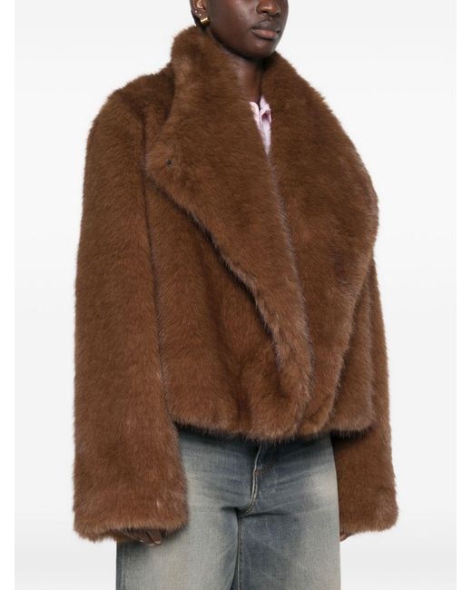 BB COUTURE Brown Farrah Faux Fur Jacket